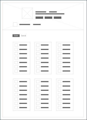 Gamer Profile Wireframe